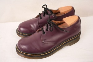 ドクターマーチン UK4/22.5cm-23.0cm/3ホール 紫 パープル レザー ブーツ dr.martens レディース 古着 中古 Tポイント dm3282