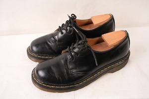 ドクターマーチン UK4/22.5cm-23.0cm/3ホール 黒 ブラック レザー ブーツ dr.martens レディース 古着 中古 dm3083