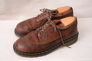 ドクターマーチン UK5/23.5cm-24.0cm/5ホール ウィングチップ 茶 ブラウン ブーツ レディース レザー 本革 dr.martens 中古 dm2808