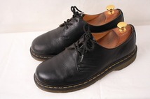 ドクターマーチン UK6/24.5cm～25.0cm/3ホール 黒 ブラック ブーツ レザー メンズ レディース drmartens 古着 中古 dm2990_画像1