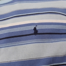 ラルフローレン Tシャツ ボーイズ XL/20 ボーダー 水色 青 POLO RALPH LAUREN 半袖 クルーネック メンズ 古着 中古 st104_画像3