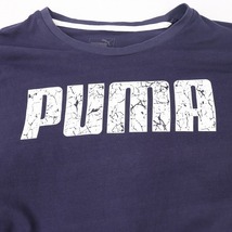 プーマ Tシャツ XXL オリーブ 紺 ネイビー PUMA 半袖 ロゴ プリント ビッグサイズ 大きめ クルーネック メンズ レディース 古着 中古 st227_画像4