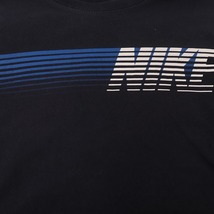 ナイキ Tシャツ M ネイビー 紺 NIKE 半袖 ロゴ クルーネック メンズ レディース 古着 中古 st50_画像3