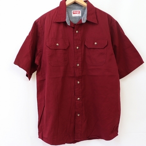 Рубашка с коротким рукавом Wrangler M Enji Burgundy Wrangler Men's Ladies использовали SSH32