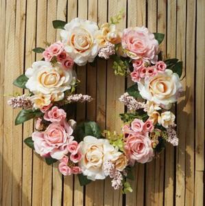  hand made * lease * wall decoration * entranceway lease * ornament * new goods art flower * pink 38cm