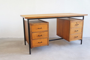  French Mid-century Vintage modern desk /1950s/1960s/ working bench / Work desk / store furniture / construction / designer's / modern furniture /