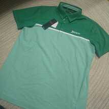 新品 定価8690 SRIXON 半袖 ポロシャツ M 緑 グリーン 白刺繍 吸汗 速乾 スリクソン シャツ メンズ ゴルフウェア_画像1