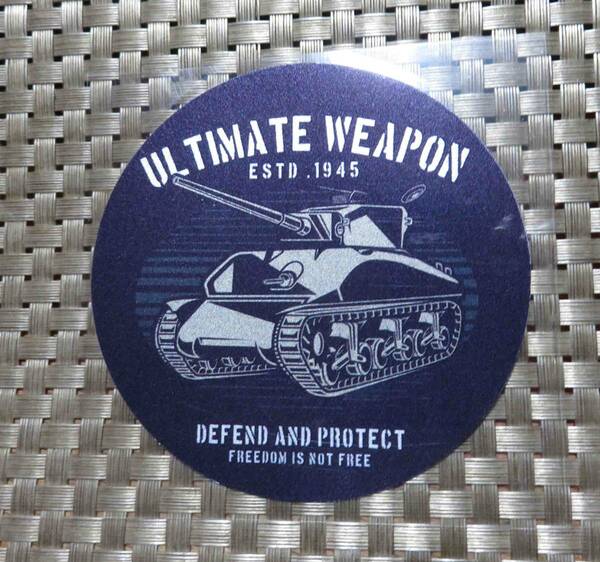 濃暗灰ST戦車ULTMATE　WEAPONアメリカ軍タンクステッカー　シール防水