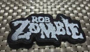圧着IR　黒灰■新品ロブ・ゾンビ　Rob Zombie　ロバート・カミングス　　アメリカ　刺繍ワッペン（パッチ）◆ 音楽ミュージック　バイク