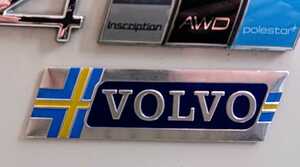 ボルボロゴ★スウェーデンフラッグタイプ アルミメタルステッカー VOLVO XC40 V40 V50 V60 V70 XC60 XC90 S60　VOLVO