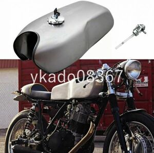 YC008:9Lタンク カフェレーサー ヴィンテージ 汎用【未塗装】レトロ xvs sr xs cb gs bmw 250 450 650 1100