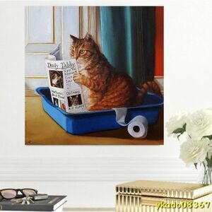 Art hand Auction P1062: Cartoon Cat Poster Print Wall Art Funny Canvas Painting Nursery Wall Children Room Decoration, printed matter, poster, others