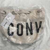 CONVERSE コンバース ROUNDLOGO 巾着 BAG ショルダーバッグ 巾着バッグ オフホワイト_画像2