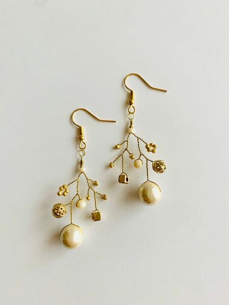 ハンドメイド　小枝アクセ　ピアス　イヤリング　