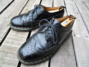 ■英国製 Dr.Martens ドクターマーチン ウィングチップ イングランド製 MADE IN ENGLAND 3ホール 革靴 ブラック/黒/UK8/26～26.5cm