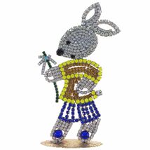 C5854◆ かわいいウサギ型の置物 * 高さ約15.2㎝ ◆ 復活祭の動物 イースターバニー ◆ チェコ産 ガラスラインストーン ◆ ヴィンテージ ◆_画像1