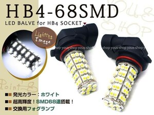 定形外 GGH20 ヴェルファイア LEDフォグ 9006 HB4 68連 2個 計136SMD 白 ホワイト デイライト 全面発光 純正交換　左右2個セット バルブ