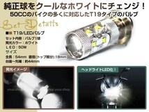 プレスカブ T19L ヘッドライト LED 50W 白 PH7 ゴリラ 原付 H6M 簡単交換 ホワイト 白 グラスレンズ プロジェクター バイク 原付_画像2