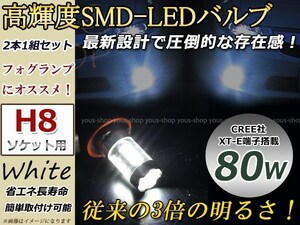 セレナ C26 霧灯 80W フォグランプ LEDバルブ デイライト H8 白 ホワイト