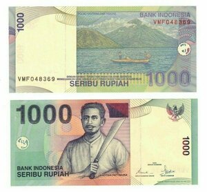 (B-931) インドネシア 1, 000ルピア紙幣 2018年 パティムラ隊長