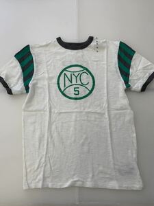 ■ＧＡＰ■新品■140■ギャップ■人気Ｔシャツ■NYC■ＵＳＡ■白■ロゴTシャツ■袖の切り替えがおしゃれです■バスケ■5.2-1