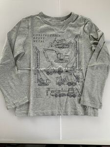 ■ＧＡＰ■新品■120■ギャップ■人気ロンT■ＵＳＡ■グレー■建設機械■重機■ユンボ■ブルドーザー■掘削機■1-1