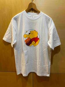 古着 pooh Disney キャラクター プリント Tシャツ クマのプーさん M 白