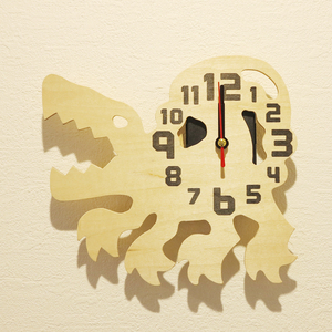 恐竜 時計 #10 ヴェロキラプトル 壁掛け時計 置時計 木工 アート クラフト クリエイター デザイン 恐竜時計 模型 図鑑