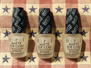半額以下 新品 OPI マット トップコート 3本セット 15ml×2 ネイル マニキュア MATTE TOP COAT O・P・I オーピーアイ 艶消し ネイルケア