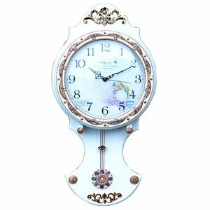 壁掛け時計 ギフト用 大型かけ時計 記念品 37xH72cm　白い 振り子時計 5226（WH）LS　オープン記念　輸入雑貨