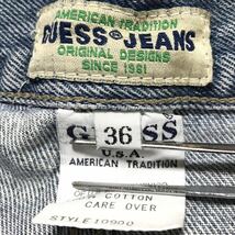 【90s】GUESS ゲス デニムバギーショーツ W36 インディゴ 色落ち 三角タグ ワイド ショートパンツ 短パン ゲスパン ヴィンテージ 正規品_画像4