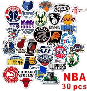 【NBA】ステッカー 防水 30枚 防水ステッカー バスケ チーム シール セット スーツケース