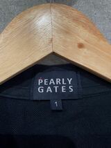 人気！ PEARLY GATES パーリーゲイツ 89 ワッペン 刺繍 半袖ポロシャツ ネイビー レディース 1サイズ ゴルフウェア ○ 新規×_画像5