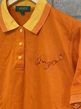 夏場に！ 日本製 KENZO GOLF ケンゾー ゴルフ 半袖 ポロシャツ バイカラー オレンジ イエロー 1サイズ メンズ ゴルフウェア ○ 新規×_画像2