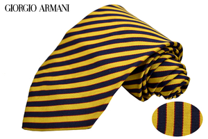 N-2462★送料無料★GIORGIO ARMANI CRAVATTE ジョルジオ アルマーニ クラバッテ★正規品 イタリア製 レジメンタル 織り生地 シルクネクタイ