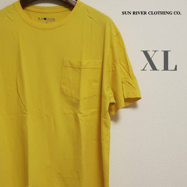 SUN RIVER サンリバー ビッグサイズ ポケットTシャツ XL イエロー ポケT