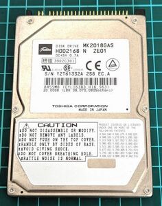 【送料無料】[動作品] [中古] 東芝 Toshiba MK2018GAS 20GB 4200prm 2.5インチHDD IDE接続 (332A)