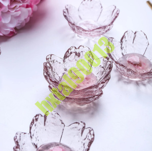 桜型のかわいい器6個セット★ガラス 皿 食器 器 小鉢 小皿 デザート 小物入れ キッチン雑貨 日本 サクラ 花びら形 春 銘々皿 ピンク色 a8
