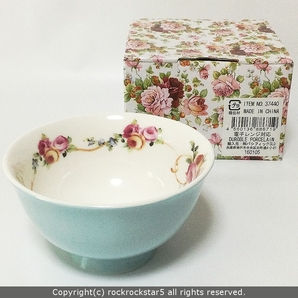 ロイヤルアーデン お茶碗 電子レンジ対応 ニューボーンチャイナ ブルー 薔薇 バラ 37440 新品の画像1