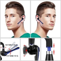 Bluetooth ヘッドセット5.0 ブルー 高音質片耳 内蔵マイク Bluetoothイヤホン ビジネス ハンズフリー 日本技適マーク取得 日本語取扱書_画像4