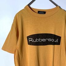 ビンテージ RUBBER SOUL ラバーソウル プリント 半袖Tシャツ USA製 シングルステッチ イエロー 匿名配送_画像1