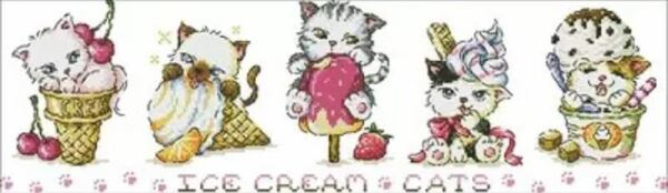 ネコとアイスクリーム クロスステッチキット