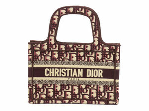 Christian Dior Book Tote Mini Toile Bordeaux M1271ZRIW Oblique Trotter Sac à main d'occasion Livraison gratuite, Dior, Sac, sac, Trotteur