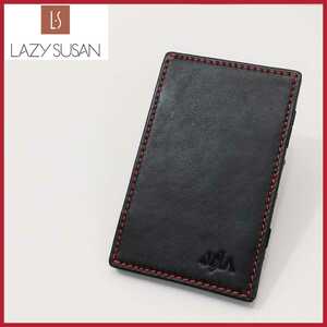 [ beautiful goods ]LAZYSUSAN Lazy Susan money clip card-case both sides opening original leather free shipping 