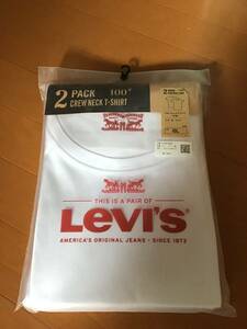未使用 リーバイス Levi’s 半袖 大きいサイズ メンズ 6L 白 2枚組 パック Tシャツ クルーネック 丸首 アンダーウエア 肌着 ビッグ