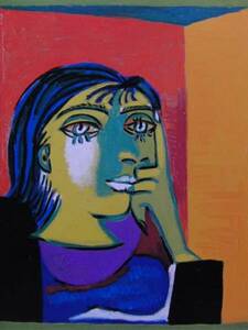 パブロ・ピカソ 「ドラ・マールの肖像」、人物画、巨匠、希少画集画、 新品額装付