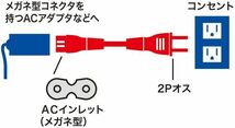 1.5M プリンター用 AC 電源コード ケーブル 2ピン 2プロング メガネ型 コネクター E358！送料無料！_画像5