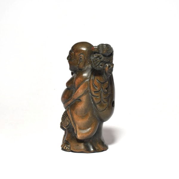 根付 布袋様 七福神 柘植 木彫品 木製 彫刻品 na07-b2-5 | JChere