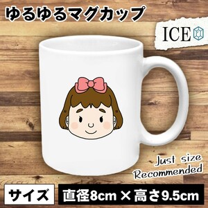 女の子 おもしろ マグカップ コップ ふつう 顔 陶器 可愛い かわいい 白 シンプル かわいい カッコイイ シュール 面白い ジョーク ゆるい