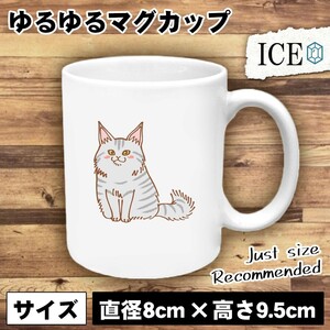 ネコ おもしろ マグカップ コップ 猫 ねこ メインクーン 陶器 可愛い かわいい 白 シンプル かわいい カッコイイ シュール 面白い ジョー